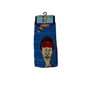 Beavis & Butt-Head Crew Socks Blue Retro Cartoon Novelty One Size